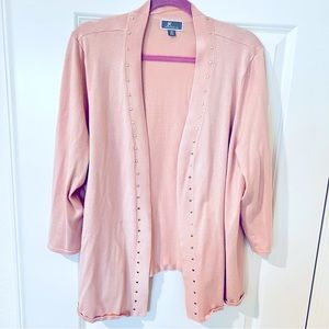 Pink Studed Cardigan lightweight sweater size 2X